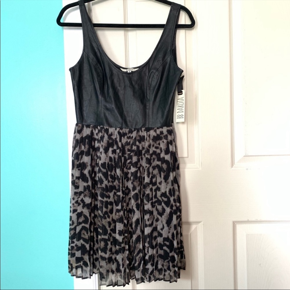 NEW BB DAKOTA Fauk Leather Bodice Dress